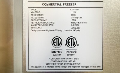 NSF Undercounter freezer 72 ins KTF-72B1