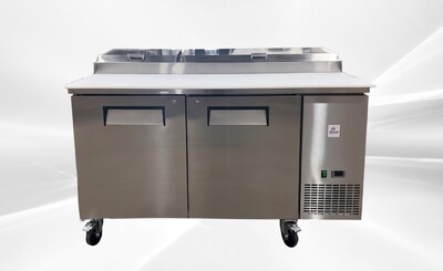 NSF 2 Solid Doors Pizza Prep Table Stainless Refrigerator KBR-66