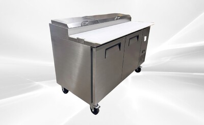 NSF 2 Solid Doors Pizza Prep Table Stainless Refrigerator KBR-66