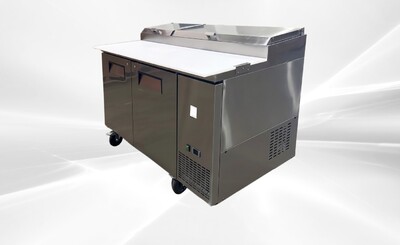 NSF 2 Solid Doors Pizza Prep Table Stainless Refrigerator KBR-66