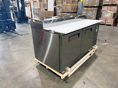 NSF 2 Solid Doors Pizza Prep Table Stainless Refrigerator KBR-66