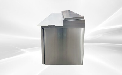 NSF 3 Solid Doors Pizza Prep Table Stainless Refrigerator KBR-93