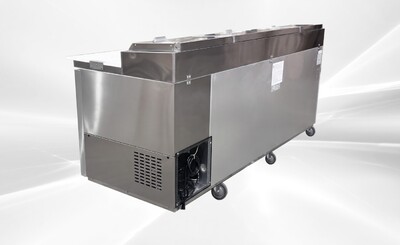 NSF 3 Solid Doors Pizza Prep Table Stainless Refrigerator KBR-93