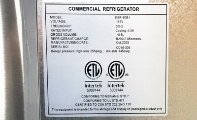 NSF Sandwich Prep Table 60 inches Refrigerator KSR-60B1