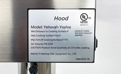 NSF Retractable Korean BBQ Exhaust Hood Set YEHOVAH YOSHIA