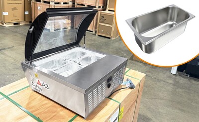 NSF 4 pan Curved Glass Cover Gelato Ice Cream Display DW-67R