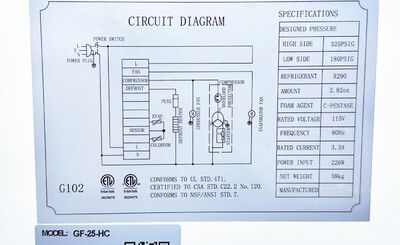 NSF Commercial 26 Ins Glass Chiller Glass Froster GF-25-HC