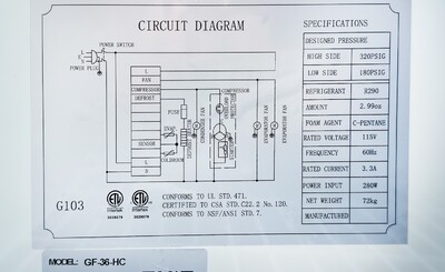 NSF Commercial 36 Ins Plate Chiller Glass Froster GF-36-HC