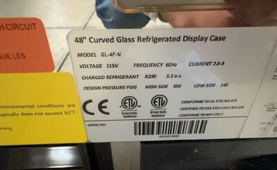 Clearance Refrigerated bakery refrigerator case NSF 100258L0107