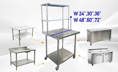 NSF 30 ins Stainless S Table Double Deck Overshelf HN-OSD-1230
