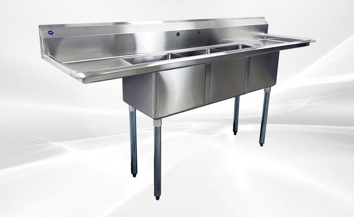 79 ins Stainless Steel 3 Compartment Sink NSF HN-C3T151512-17LR