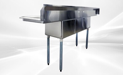 79 ins Stainless Steel 3 Compartment Sink NSF HN-C3T151512-17LR