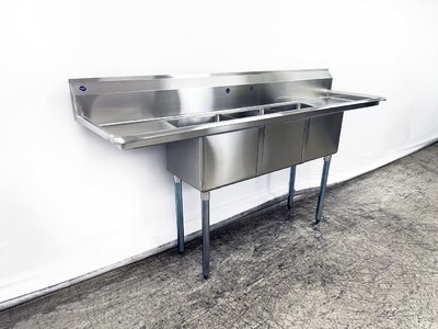 79 ins Stainless Steel 3 Compartment Sink NSF HN-C3T151512-17LR