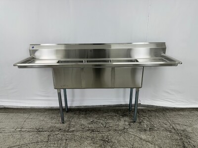 79 ins Stainless Steel 3 Compartment Sink NSF HN-C3T151512-17LR