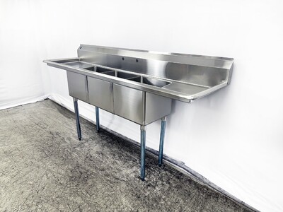79 ins Stainless Steel 3 Compartment Sink NSF HN-C3T151512-17LR