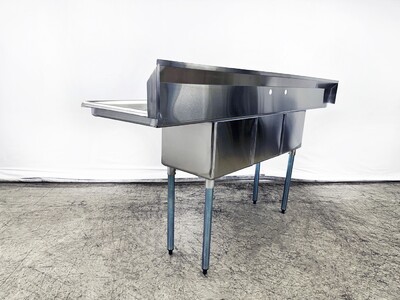 79 ins Stainless Steel 3 Compartment Sink NSF HN-C3T151512-17LR
