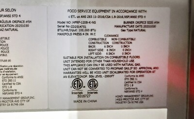 Open Pot NSF 40lbs Natural Gas  Fryer HFRF-120B-K-NG