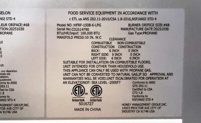 Open Pot NSF 50lbs LP Gas Open Pot Fryer HFRF-150B-K-LPG