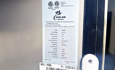 NSF Merchandiser Three Door Top Mount Refrigerator E90ARG