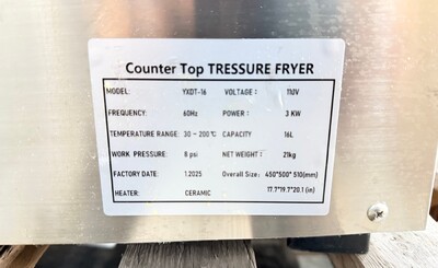 Clearance Commercial Electric Table-top Pressure Fryer59861F0212