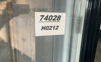 Clearance  44 ins Double Sliding Door Upright Cooler 74028H0211