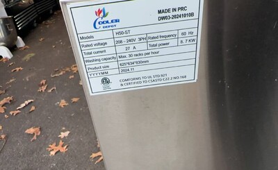 Clearance NSF Undercounter Dishwasher 103092N040105