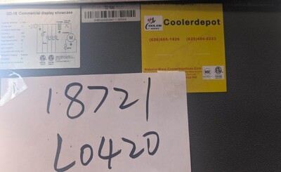 Clearance Commercial Merchandising door cooler 18721L0420