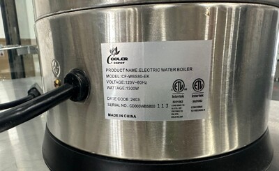 Clearance NSF 7 L Commercial Electric Water Boiler 87088F0421