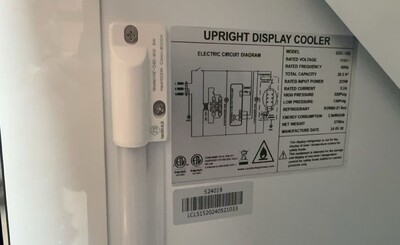 Clearance Two Glass Door Refrigerated Display Cooler 104642L0428