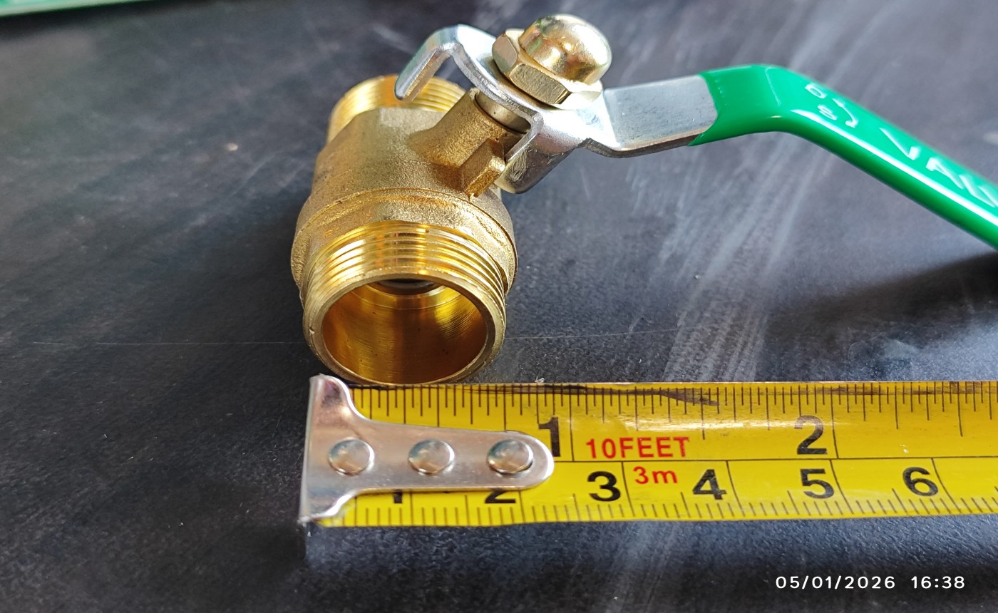 [Parts] Water Heater Ball Valve, Double Male Thread, 1/2 Inches