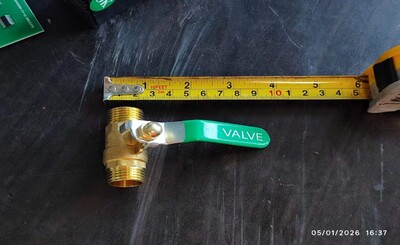 [Parts] Water Heater Ball Valve, Double Male Thread, 1/2 Inches