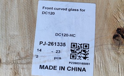 [Parts]DC120 Deli Refrigerator Case Front Curved Glass