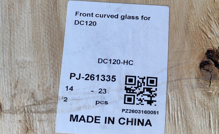 [Parts]DC120 Deli Refrigerator Case Front Curved Glass