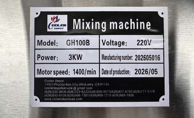 200L Dry Powder Metal Powder Blender Drum Tank Mixer 220v GH100