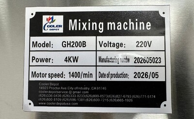 400L Dry Powder Metal Powder Blender Drum Tank Mixer 220v GH200