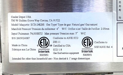 NSF 24 ins Gas Kabab Broiler ECB-24KBS