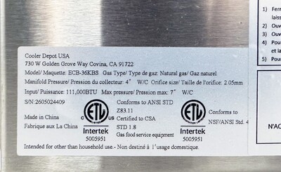 NSF 36 ins Gas Kabab Broiler ECB-36KBS