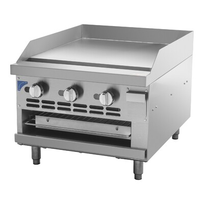 NSF 24 Inches Gas Countertop Raised Griddle Broiler GS24LTH
