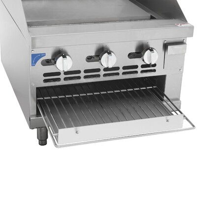 NSF 24 Inches Gas Countertop Raised Griddle Broiler GS24LTH