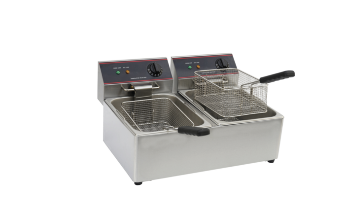 NSF  20 lbs 2-Tank Electric Deep Fryer 120V DF102