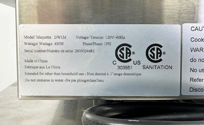 NSF Stainless Steel One Drawer Bun Warmer DW1M