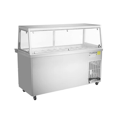 NSF 60 ins Salad Bar  Cold Food Table with Sneeze Guard  CUSC60G