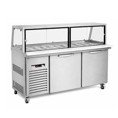 NSF 60 ins Salad Bar  Cold Food Table with Sneeze Guard  CUSC60G