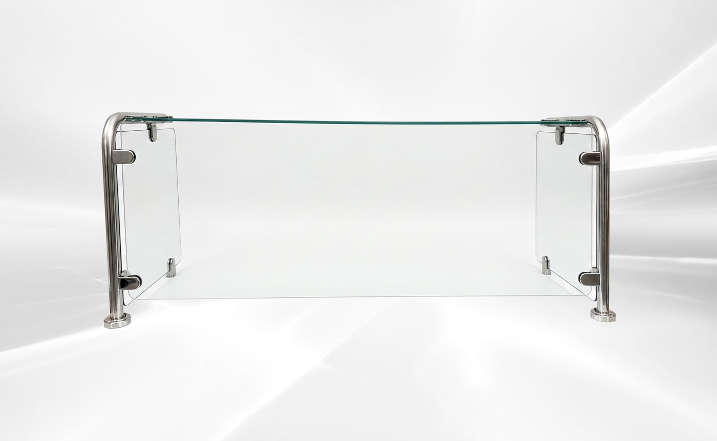 55 Ins Glass Cover Breath Guard  Portable Freestanding Base GC55