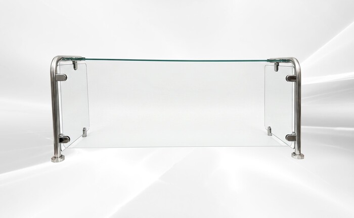 55 Ins Glass Cover Breath Guard  Portable Freestanding Base GC55