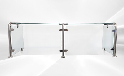 67 Ins Glass Cover Sneeze Guard with Stainless Steel Tubing GC67