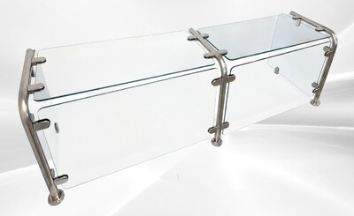 67 Ins Glass Cover Sneeze Guard with Stainless Steel Tubing GC67