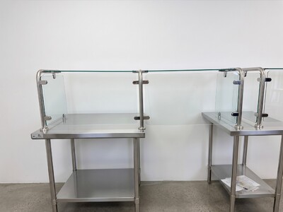 67 Ins Glass Cover Sneeze Guard with Stainless Steel Tubing GC67