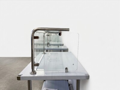 67 Ins Glass Cover Sneeze Guard with Stainless Steel Tubing GC67