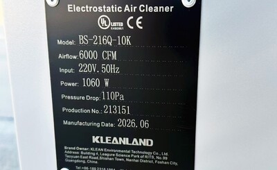 UL Kitchen 10000 Smoke Removing Air Purifiers BS-216Q-10K